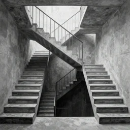 infinite stairs, mind - blowing illusion painting by tomek setowski