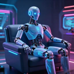 japanese model cybernetic sofa with digital led skin, neon lighting, techno neon projector background, promotional photo, intricate details, ultra realistic, unreal engine 5, depth of field, bokeh, octane render