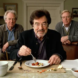 walter white as bob ross eating paint chips, greg rutkowski, wide shot