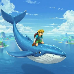 the legend of zelda : link's awakening flying whale scene pixar movie still