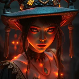 portrait of ungly hang witch, beautiful, attractive, glowing, jaw dropping, magical, dynamic lighting, dark, menacing, 4 k octane render, age 2 0