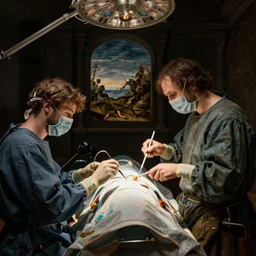 a Renaissance painting of a surgery