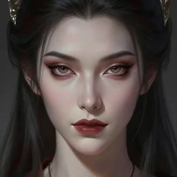 up close portrait of a beautiful vampire, d & d, face, fantasy, intricate, elegant, highly detailed, digital painting, artstation hq, concept art, smooth, sharp focus, 4 k uhd, illustration, art by artgerm and jeehyung lee, trending on artstation, unreal engine 5 highly rendered