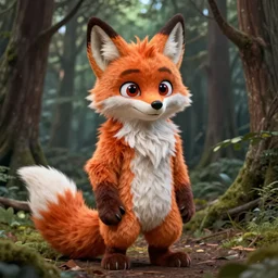 cartoon fox fursuit in forest | digital painting, don bluth, highly detailed, intricate, artgerm, greg rutkowski, wlop, furaffinity, furry art