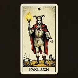 tarot card fool graphic design vintage cursed