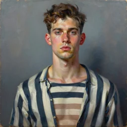 a painting of stripes trending on artstation in the style of greg rutkowski, wlop, oil on canvas, masculine, beautiful, portrait, sensual, modern, 3 d