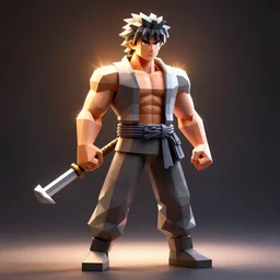 low polygon 3D model of kiryu from yakuza