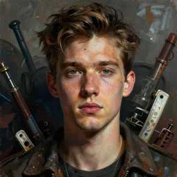 a portrait, art by james jean, junk art,