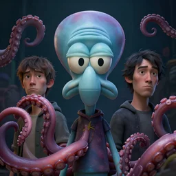 hyperrealistic mixed media image of squidward tentacles, stunning 3 d render inspired art by greg rutkowski and xiang duan and thomas eakes, perfect facial symmetry, realistic, highly detailed attributes and atmosphere, dim volumetric cinematic lighting, 8 k octane extremely hyper - detailed render, post - processing, masterpiece,