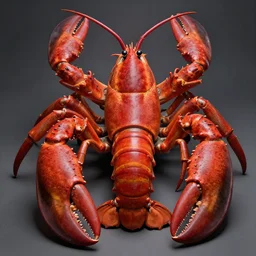 elfpunk, gargantuan, cyberpunk, warfar, invertebrate crustacean lobster, generally reddish in color with some yellow or brown stripes. gigantic, detailed, realistic,