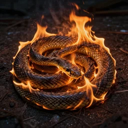 A burning snake