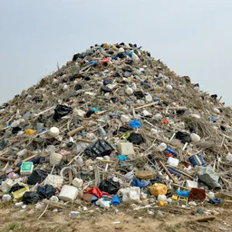 a huge garbage hill, art by van gogh,