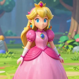 screenshot of Princess Peach in Zelda style, HD, pixiv
