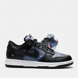 a new pair of nike sneakers inspired by cosmic space and black mountains