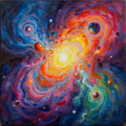 surrealism art cosmic dream, oil and acrylic on canvas, vibrant and vivid colors, artstation, extreme detail