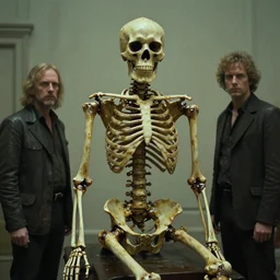 the skeleton, made of oil, film still from the movie directed by denis villeneuve and david cronenberg with art direction by h. r. giger and bernie wrightson