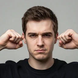 photo of a dumb guy with a small forehead