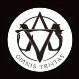 logo of the omnis trinitas, all that comes in threes is perfect, blue, yellow, red, highly detailed, 4k, sharp focus, gradient, artstation, cgsociety, octane render,