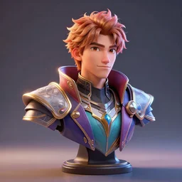 hyperrealistic 3 d render of a bust of knight with futuristic fashion elements created by yuuki morita and ludvig holmen, brilliantly colored, stunning, cinematic atmosphere, kingdoms of ether, octane render, 3 d animated, unreal engine 5, volumetric lighting, hdr, studio lighting, smooth surface, 8 k