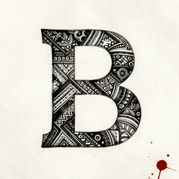 category b film poster with trace of a shot in centre, ink painting with patterns, texture, blood splatter on the sides, focus render, painting, grainy tape, distortion, few details,