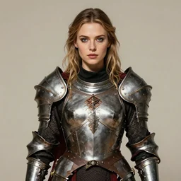 front facing symmetrical centered portrait, Imogen Poots as a D&D Paladin, realistic shaded, realistic shaded lighting, by Ilya Kuvshinov Gustav Klimt