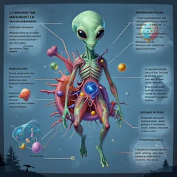 diagram of a methane-breathing alien discovered by nasa, concept art
