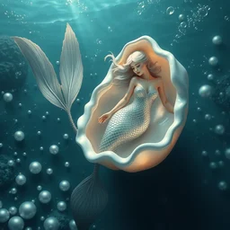 a beautiful mermaid coming out of a pearl, beautiful art, stunning scenery, artstation, digital art, 8 k, highly detailed, graceful, trending on artstation, pearls, smooth, sharp focus, hyperrealistic