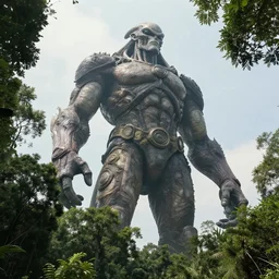 ginormous humanoid alien god towering above the trees