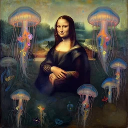 The flowery land of the jellyfish, italian futurism, Dan Mumford, da vinci, Josan Gonzalez