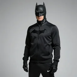 Batman in a Nike tracksuit, studio photo