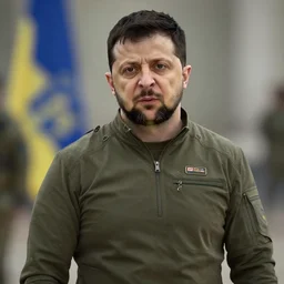 Film still of Zelensky as Captain Ukraine, from Marvel