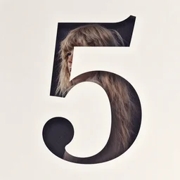 taylor swift as the number 5, 5, typography, the number 5
