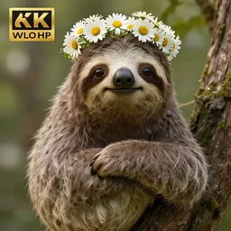 a fairy sloth with a crown of daisies ,simon stålenhag, very highly detailed, award winning, rendered by Beeple, by Makoto Shinkai, syd meade, fantasy art concept, digital art, unreal engine, blender, WLOP, trending on artstation, 4K UHD image, octane render, cinematic style