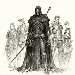 beautiful ink sketch, dieselpunk high fantasy, a cultist, by chris riddell, ilya kuvshinov, wlop, krenz kushart, boris vallejo, ayami kojima and ayami kojima