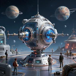 teleportation machine in a science fiction world, with people using it to travel to different planets by ivan albright