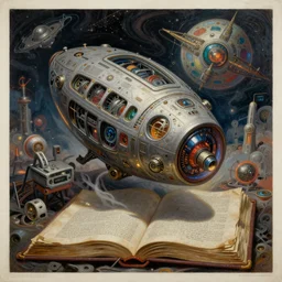 artifacts and ancient book, intricate oil painting, high detail, neo - expressionism, retro sci - fi secret space artifact object, avant garde post - morden monumental dynamic illustration, fantasy art, illusion surreal art, highly conceptual figurative art, intricate detailed illustration, controversial poster art