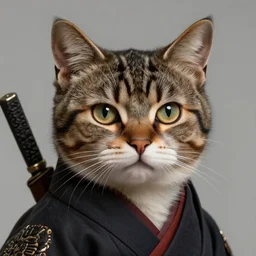 samurai cat, digital art, highly detailed, trending on artstation