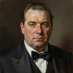 Tony Baloney, the world’s largest mafia crime boss, portrait painting.