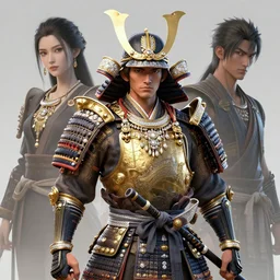 a samurai wearing with golden ornaments and diamonds jewelry by alex gray and android jones, karol bak, ayami kojima, amano, concept art, character design, fantasy, 3 d, 8 k resolution