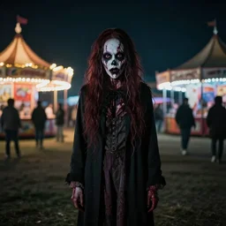 creepy carnival at night no people