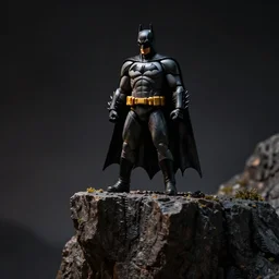 batman figure standing on the side of the cliff, dramatic, dramatic lighting, by ismail inceoglu