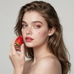the portrait of an absurdly beautiful, graceful, elegant, sophisticated, fashionable young woman julia boin made of strawberries and white petals with tears, an ultrafine hyperdetailed illustration by kim jung gi, irakli nadar, intricate linework, bright colors, octopath traveler, final fantasy, unreal engine 5 highly rendered, global illumination, radiant light, detailed and intricate environment
