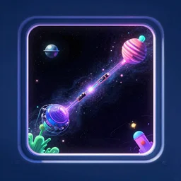 a window to space, in a synthwave style, digital art