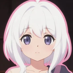 anime style world with pink edge around characters a small girl with white hair with big eyes and cute style with his brother a cool tall guy witch black hair, they look cool and confident, background made of giant chess figures siluetes