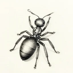 elaborate irezumi tattoo concept of an ant, tattoo sketch, ink, coherent