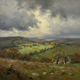 Wuthering Heights, beautiful paysage, painting, 4k