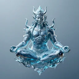 a water demon meditating and floating, centered composition, crisp 8 k line art, digital painting, artstation, unreal engine, octane render, emissive lighting, concept art, matte, sharp focus, hyper realistic lighting, illustration, art by junto ito and takato yamamoto and james jean