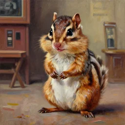 tattoos chipmunk, oil painting, bad boy, saloon, realism