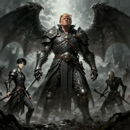donald trump as dark souls final boss, by hr giger, kentaro miura, bloodborne, dark souls, breathtaking, sense of awe