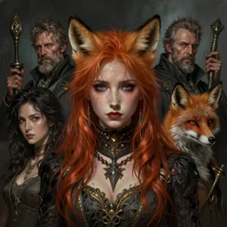 realistic detailed portrait of fox warrior by gerald moira, ayami kojima, amano, greg hildebrandt, ann long, and mark brooks, post apocalyptic, gritty, art nouveau, victorian, neo - gothic, gothic, character concept design